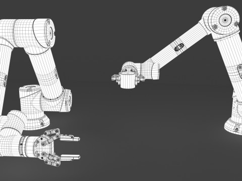 Industrial Robot arm With Robotiq Two Finger Model 3D