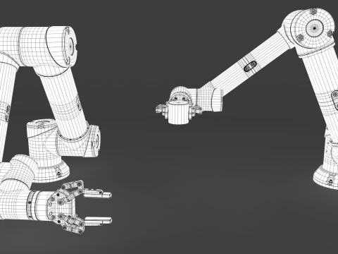 Industrial Robot arm With Robotiq Two Finger 3D Model
