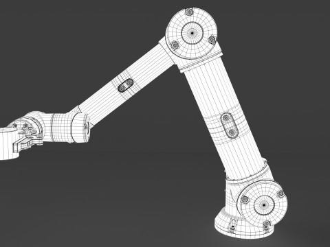 Industrial Robot arm With Robotiq Two Finger Model 3D