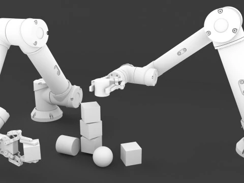 Industrial Robot arm With Robotiq Two Finger 3D Model