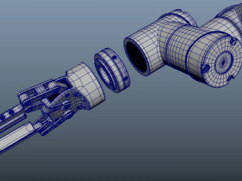 Industrial Robot arm With Robotiq Two Finger 3D Model
