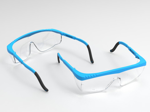 Safety helmet with protective glasses Modello 3D
