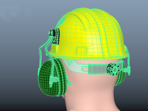 Safety helmet with protective glasses Modello 3D