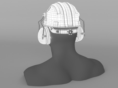 Safety helmet with protective glasses Modello 3D