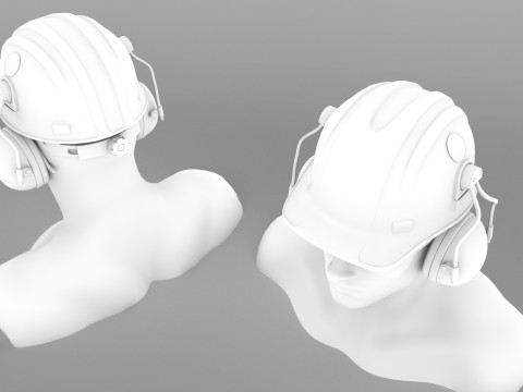 Safety helmet with protective glasses Modello 3D