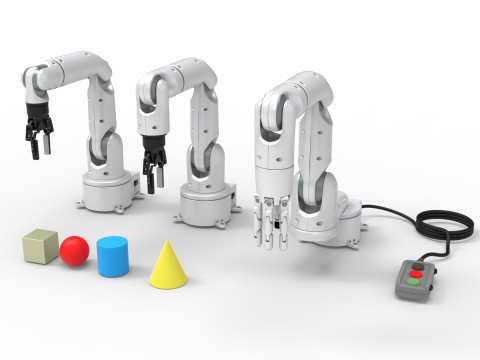 Industrial Robotic Arm Set Modelo 3D