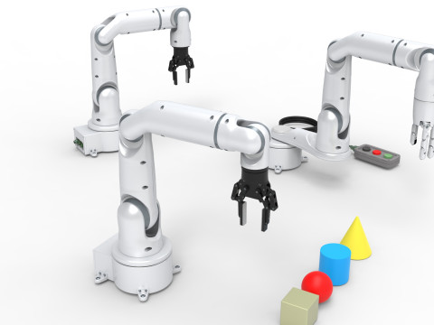 Industrial Robotic Arm Set Modelo 3D