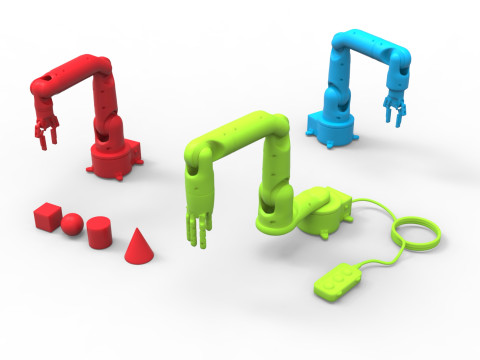 Industrial Robotic Arm Set Modelo 3D