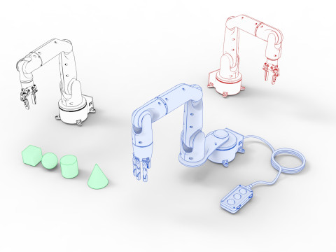 Industrial Robotic Arm Set Modelo 3D