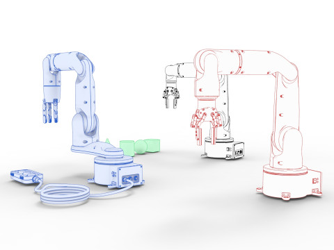 Industrial Robotic Arm Set Modelo 3D