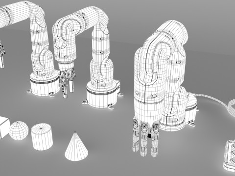 Industrial Robotic Arm Set Modelo 3D