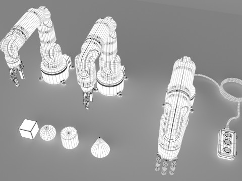 Industrial Robotic Arm Set Modelo 3D