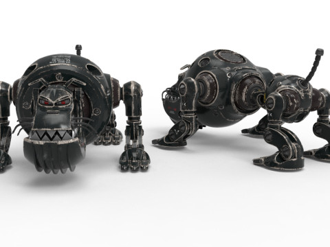 Cyborg Robot Dog 3D Model