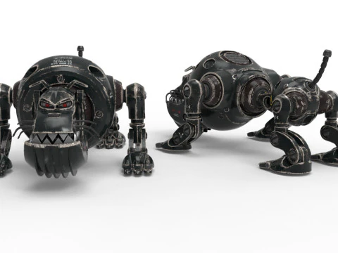 Cyborg Robot Dog 3D Model