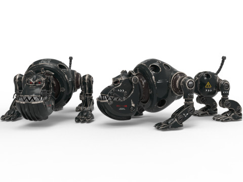 Cyborg Robot Dog 3D Model