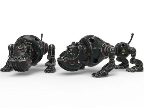 Cyborg Robot Dog 3D Model