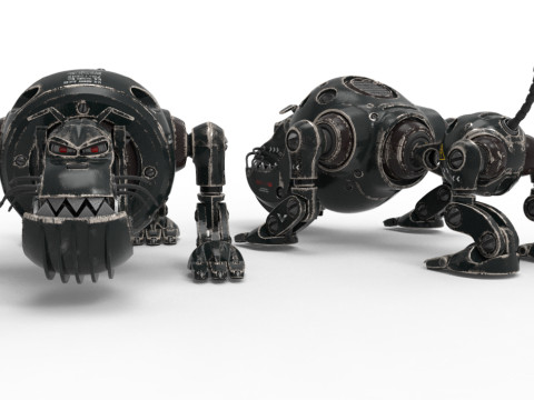 Cyborg Robot Dog 3D Model