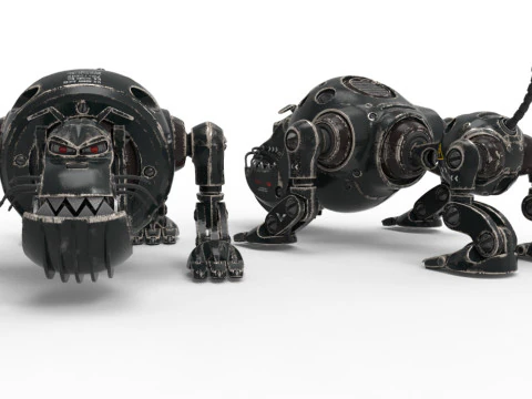 Cyborg Robot Dog 3D Model