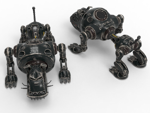 Cyborg Robot Dog 3D Model