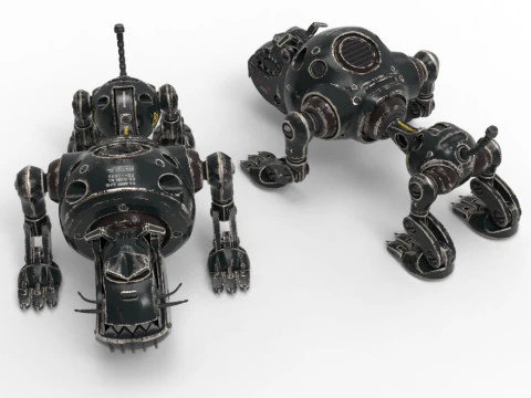 Cyborg Robot Dog 3D Model