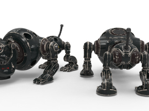 Cyborg Robot Dog 3D Model