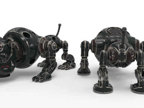 Cyborg Robot Dog 3D Model