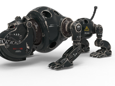 Cyborg Robot Dog 3D Model