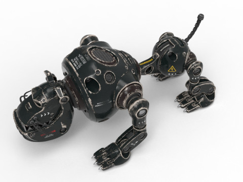 Cyborg Robot Dog 3D Model