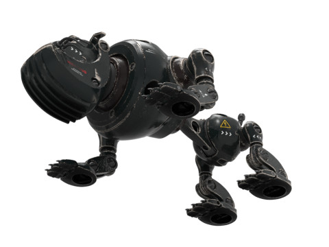 Cyborg Robot Dog 3D Model