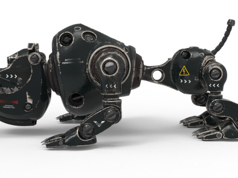 Cyborg Robot Dog 3D Model