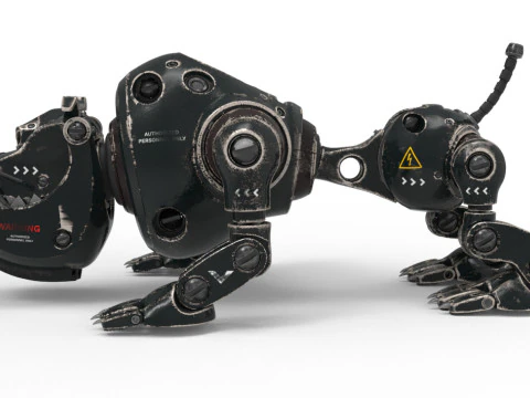 Cyborg Robot Dog 3D Model