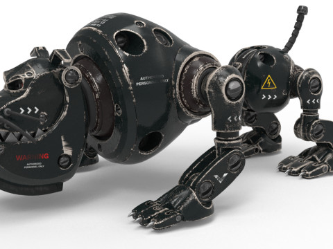 Cyborg Robot Dog 3D Model