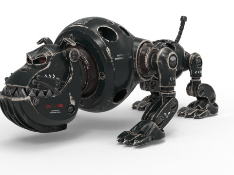 Cyborg Robot Dog 3D Model