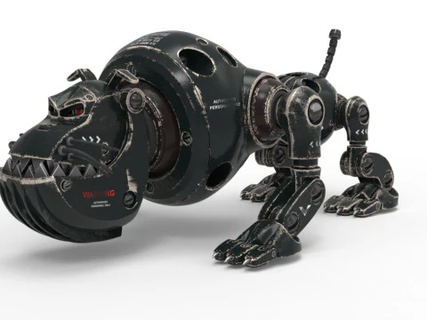 Cyborg Robot Dog 3D Model