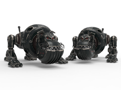 Cyborg Robot Dog 3D Model