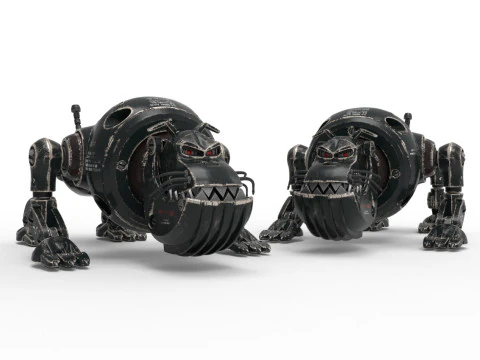 Cyborg Robot Dog 3D Model