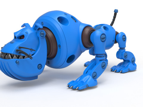 Cyborg Robot Dog 3D Model