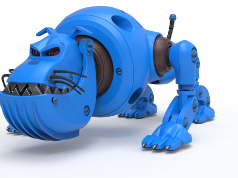 Cyborg Robot Dog 3D Model