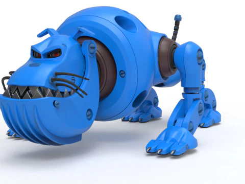 Cyborg Robot Dog 3D Model