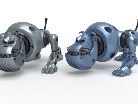 Cyborg Robot Dog 3D Model