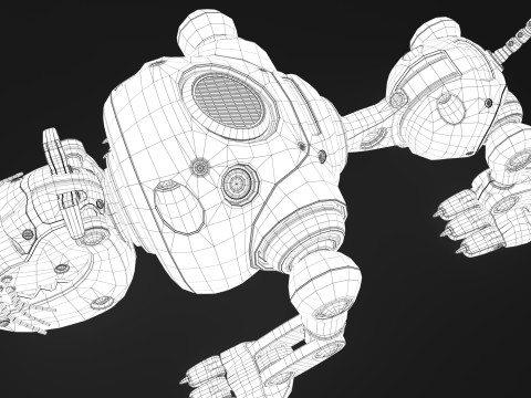 Cyborg Robot Dog 3D Model