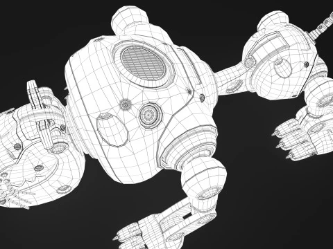 Cyborg Robot Dog 3D Model
