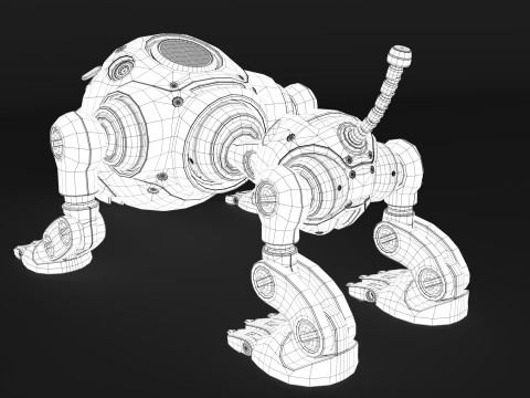 Cyborg Robot Dog 3D Model