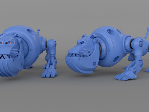 Cyborg Robot Dog 3D Model