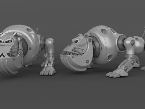 Cyborg Robot Dog 3D Model