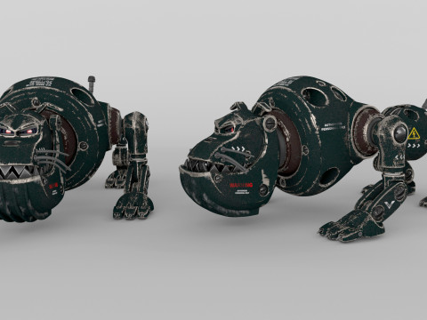 Cyborg Robot Dog 3D Model