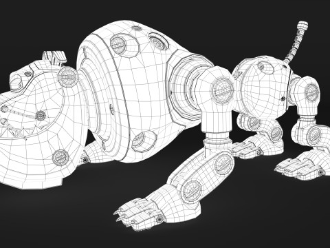 Cyborg Robot Dog 3D Model