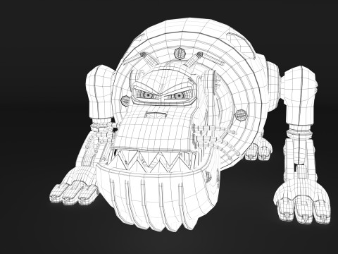 Cyborg Robot Dog 3D Model