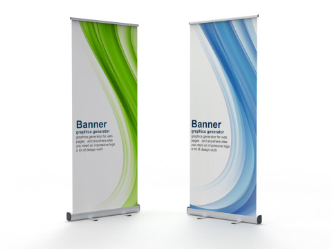 Banner Roll-up Stand 3D Model