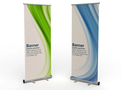 Banner Roll-up Stand 3D Model